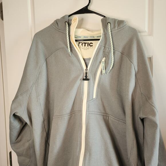 RTIC Outdoors Jacket Mens XXL Full Zip Hoodie Gray with Cream Lining - Picture 2 of 10